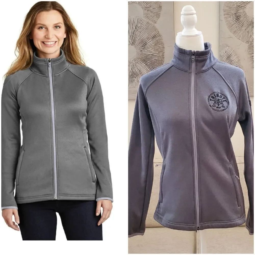 The North Face Canyon Flats Stretch Fleece Jacket sz Med With Custom Patch